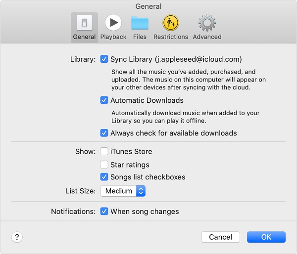 MacのiCloud Music Libraryをオンにします