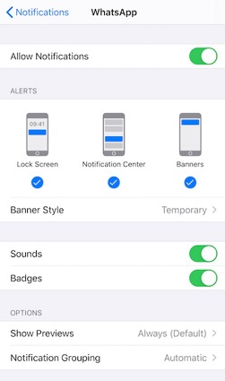 WhatsAppアプリの通知音を確認してください