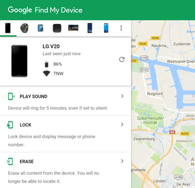 私のデバイスを見つけてロックされているAndroid電話をリセットする