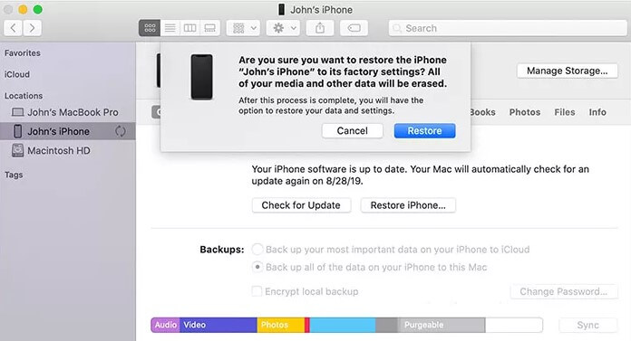 iPhoneでiPhoneのロックを解除します