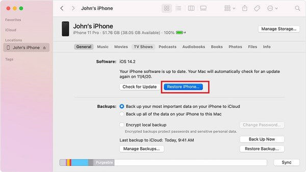 iTunesを介して見つかったiPhoneのロックを解除します