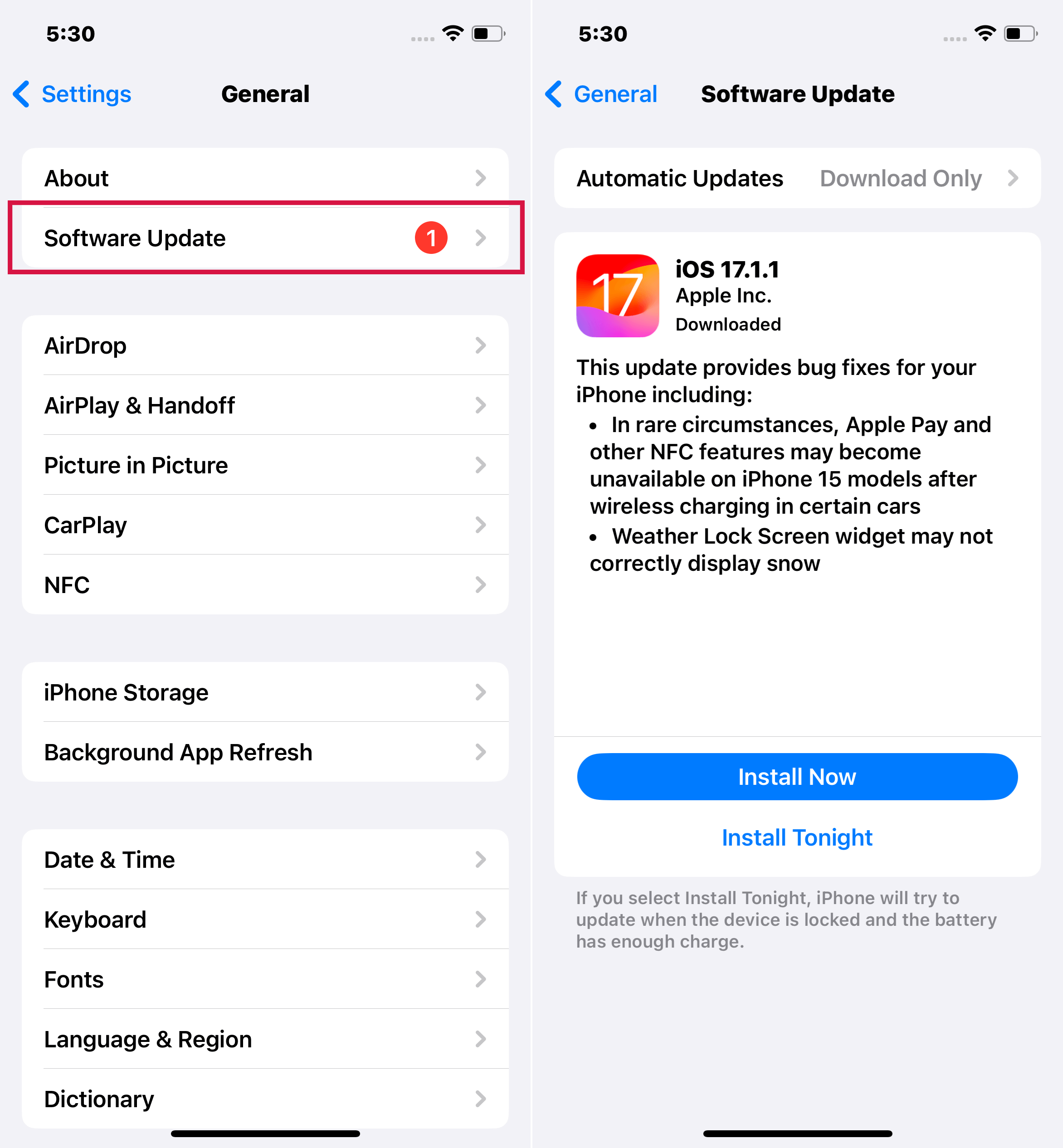 iPhoneソフトウェアアップデート
