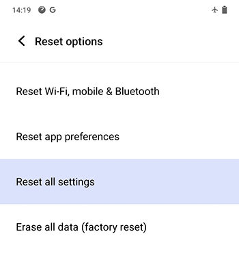 vivoすべての設定をリセットします