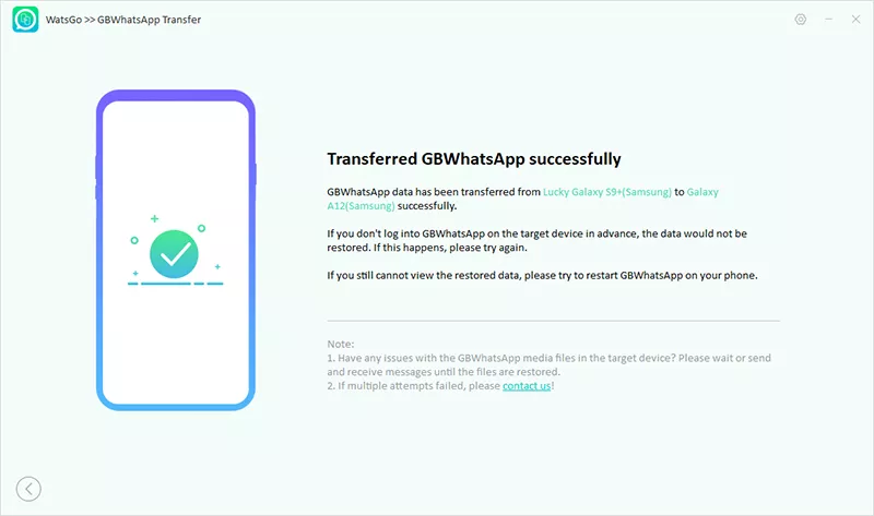 gbwhatsApp転送に正常に転送します