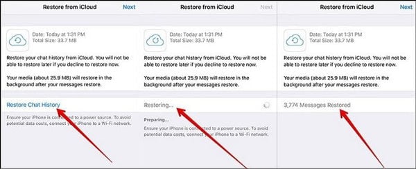 アプリなしでwhatsappで削除されたメッセージを表示する方法iCloudの復元