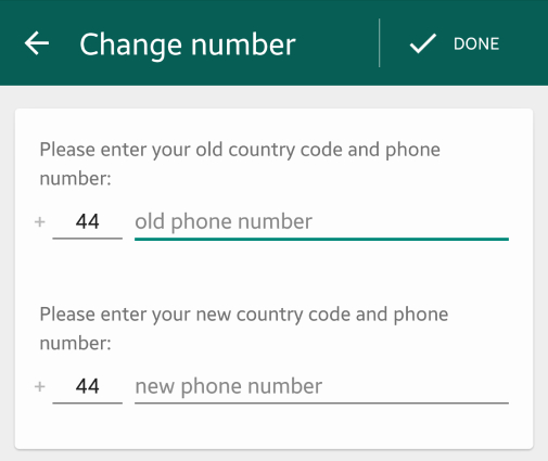WhatsApp番号を変更します