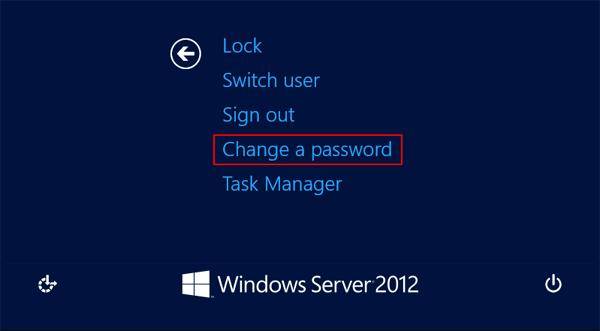 ドメイン管理パスワードCTRL ALT DEL 1を変更します